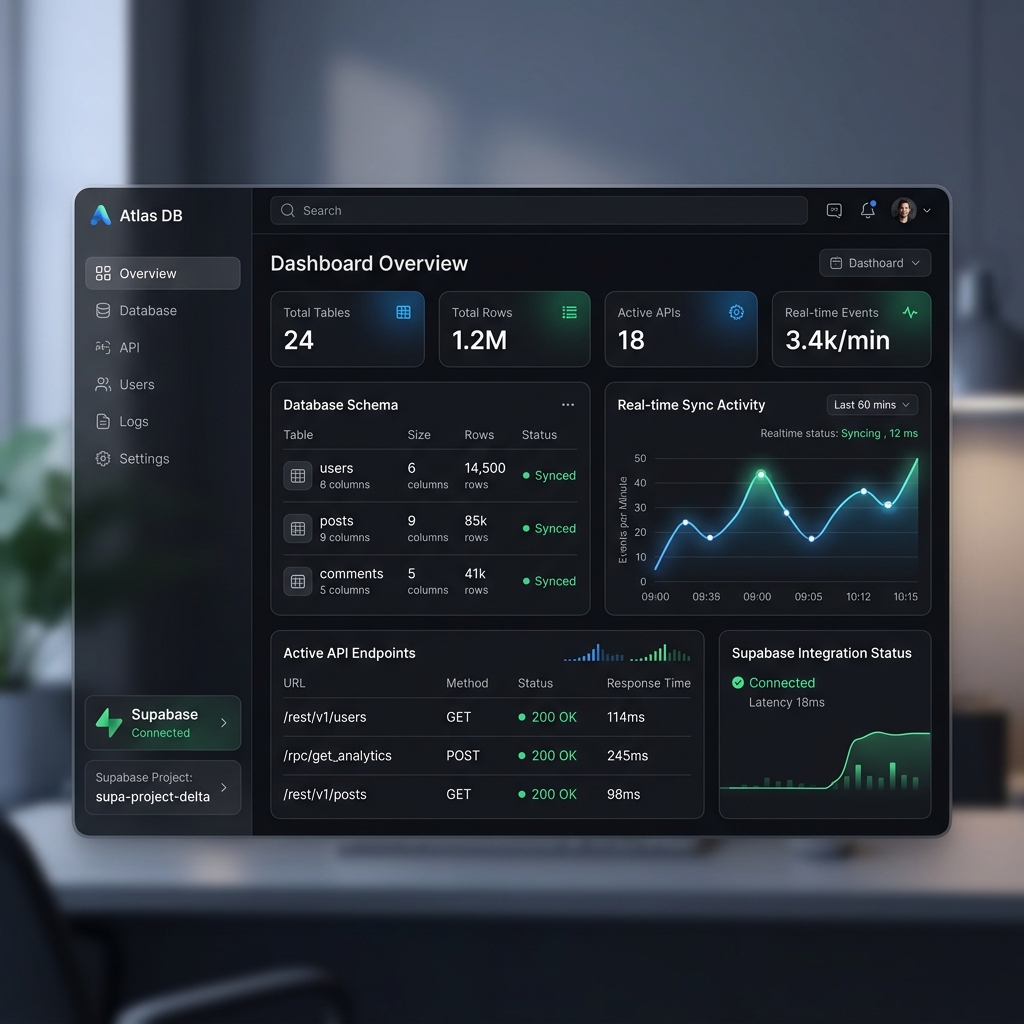 Supabase Atlas DB Mockup